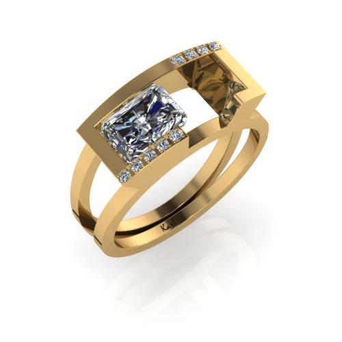 Emerald köves gyémánt gyűrű
